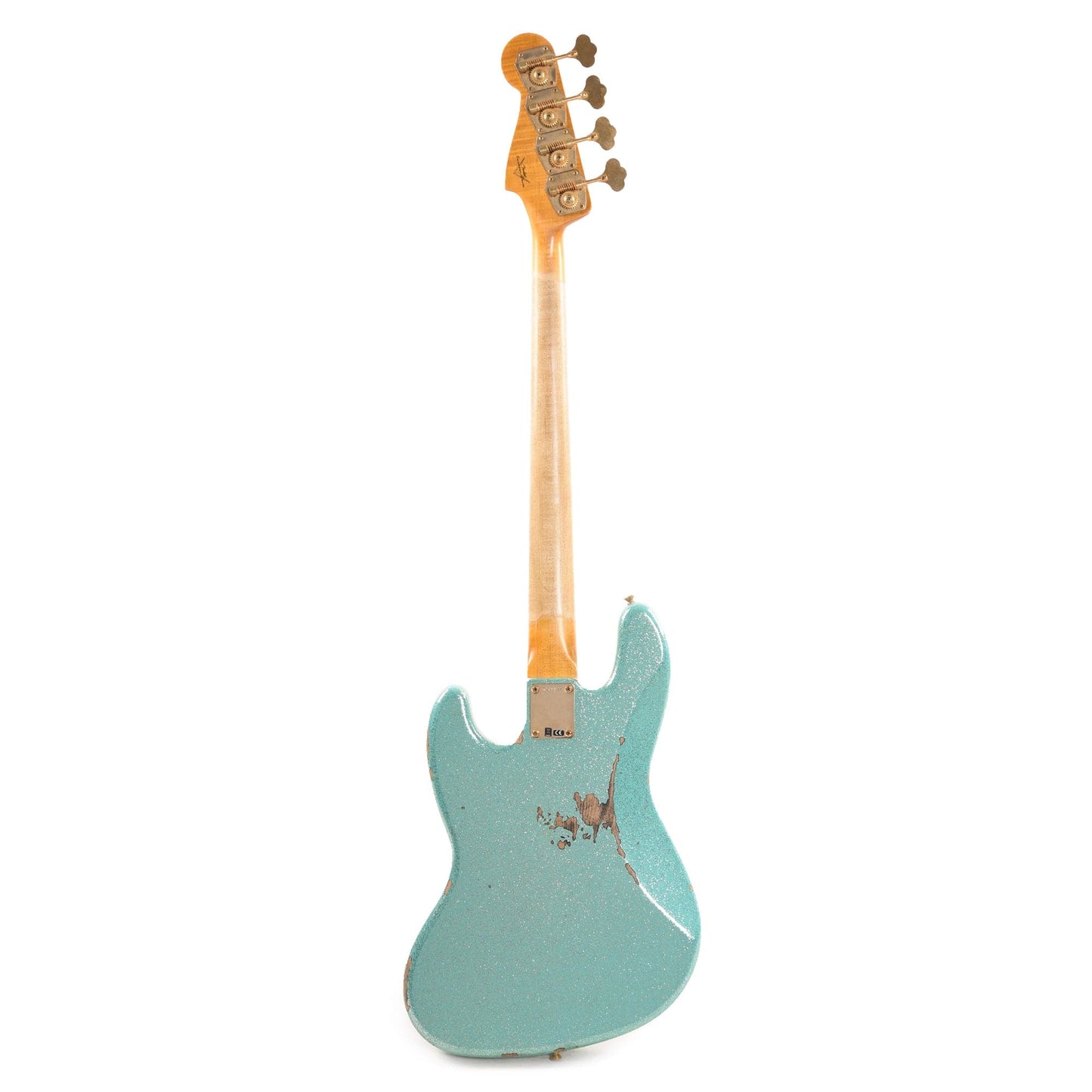 Fender Custom Shop 1960 Jazz Bass Heavy Relic Aged Sea Foam Green Sparkle w/Painted Headcap & Gold Hardware Bass Guitars / 4-String