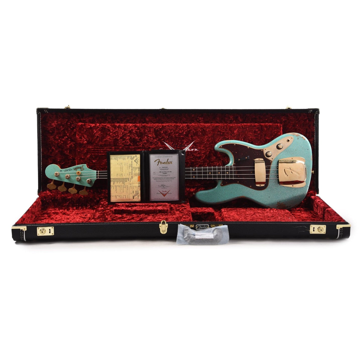 Fender Custom Shop 1960 Jazz Bass Heavy Relic Aged Sea Foam Green Sparkle w/Painted Headcap & Gold Hardware Bass Guitars / 4-String