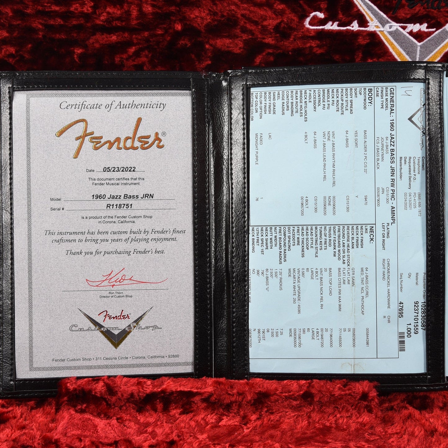 Fender Custom Shop 1960 Jazz Bass Journeyman Faded Midnight Purple w/Painted Headcap Bass Guitars / 4-String