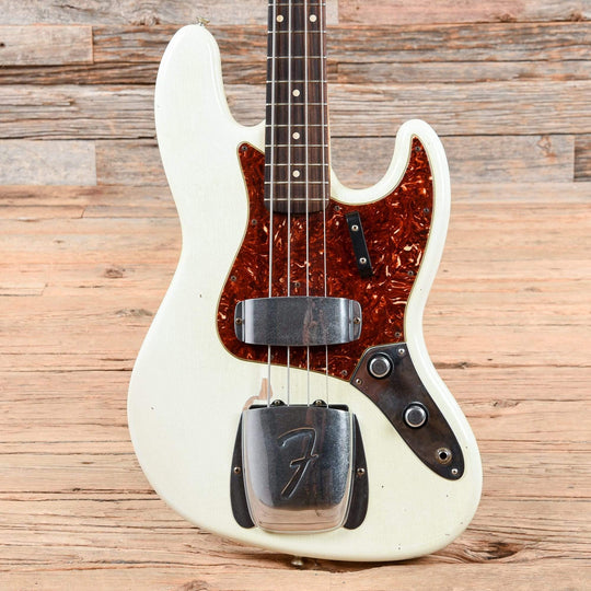 Fender Custom Shop 1960 Jazz Bass Journeyman Relic Aged Olympic White 2015 Bass Guitars / 4-String