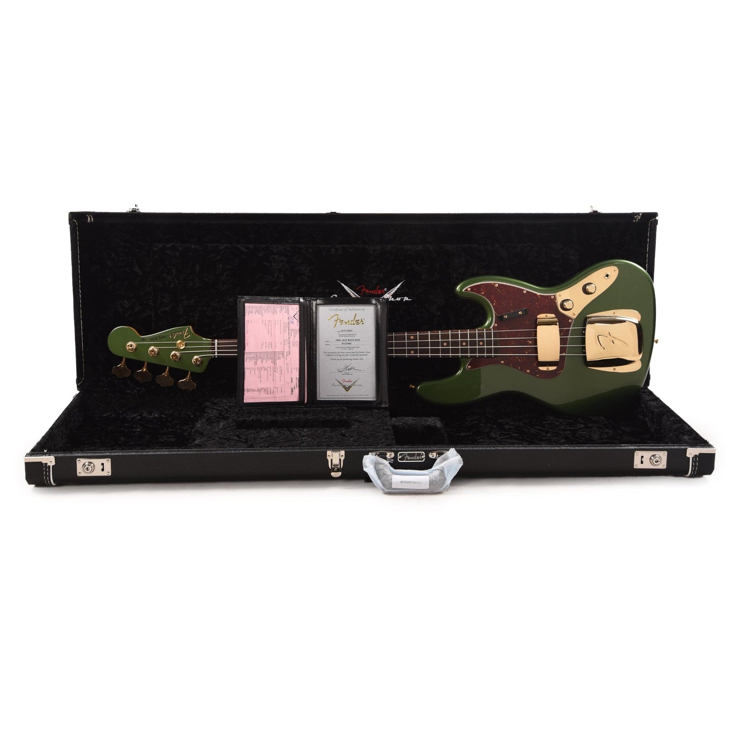 Fender Custom Shop 1960 Jazz Bass NOS Cadillac Green w/Painted Headcap, AAA Flame Maple Neck, & Gold Hardware Bass Guitars / 4-String