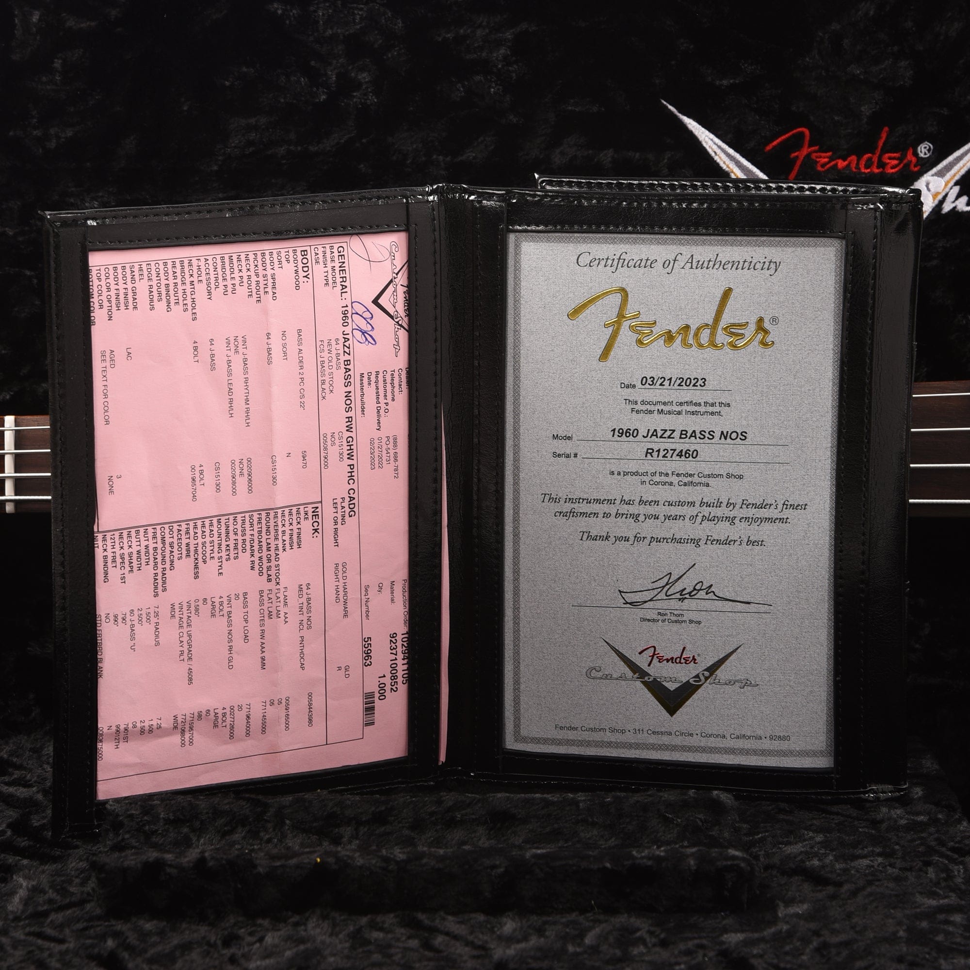 Fender Custom Shop 1960 Jazz Bass NOS Cadillac Green w/Painted Headcap, AAA Flame Maple Neck, & Gold Hardware Bass Guitars / 4-String