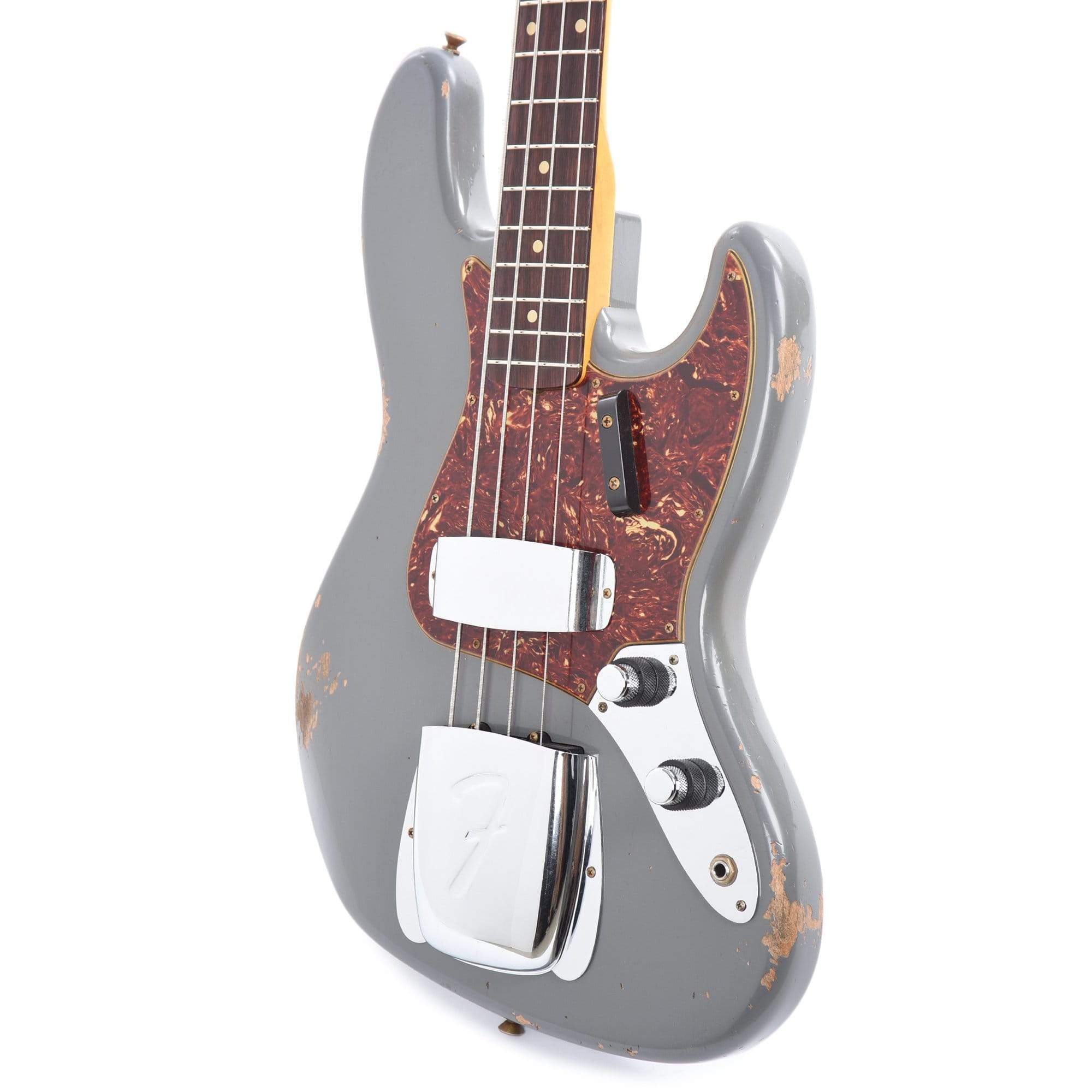 Fender Custom Shop 1960 Jazz Bass Relic Aged Ceilo Grey w/Painted Headcap Bass Guitars / 4-String