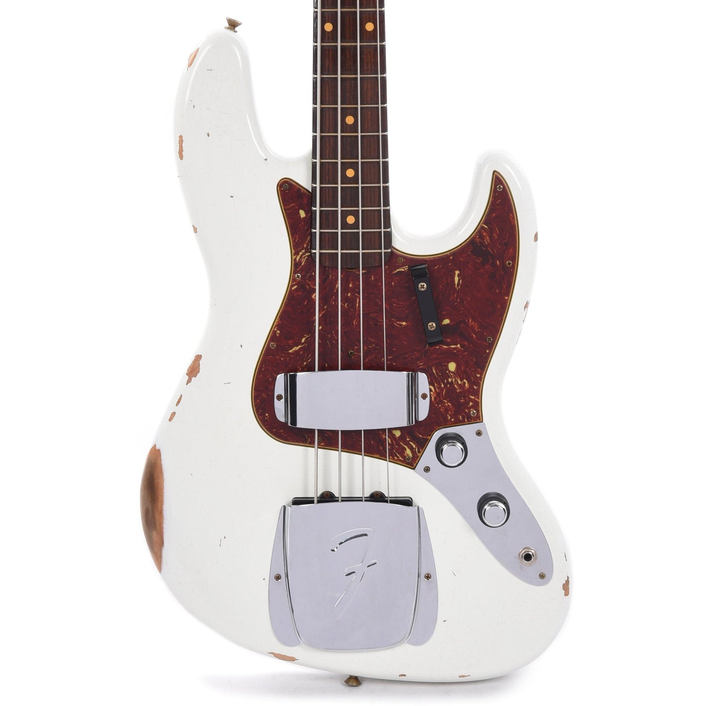 Fender Custom Shop 1960 Jazz Bass Relic Aged Olympic White w/Rosewood Neck Bass Guitars / 4-String