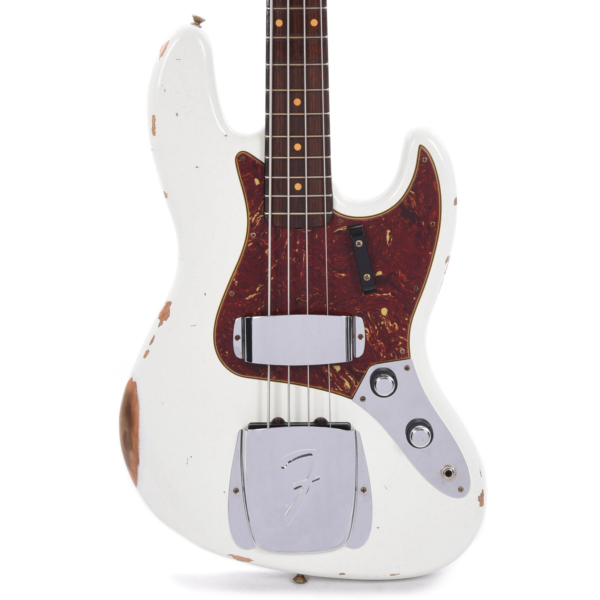 Fender Custom Shop 1960 Jazz Bass Relic Aged Olympic White w/Rosewood Neck Bass Guitars / 4-String