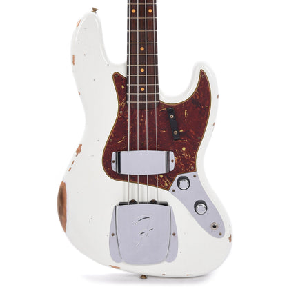 Fender Custom Shop 1960 Jazz Bass Relic Aged Olympic White w/Rosewood Neck Bass Guitars / 4-String