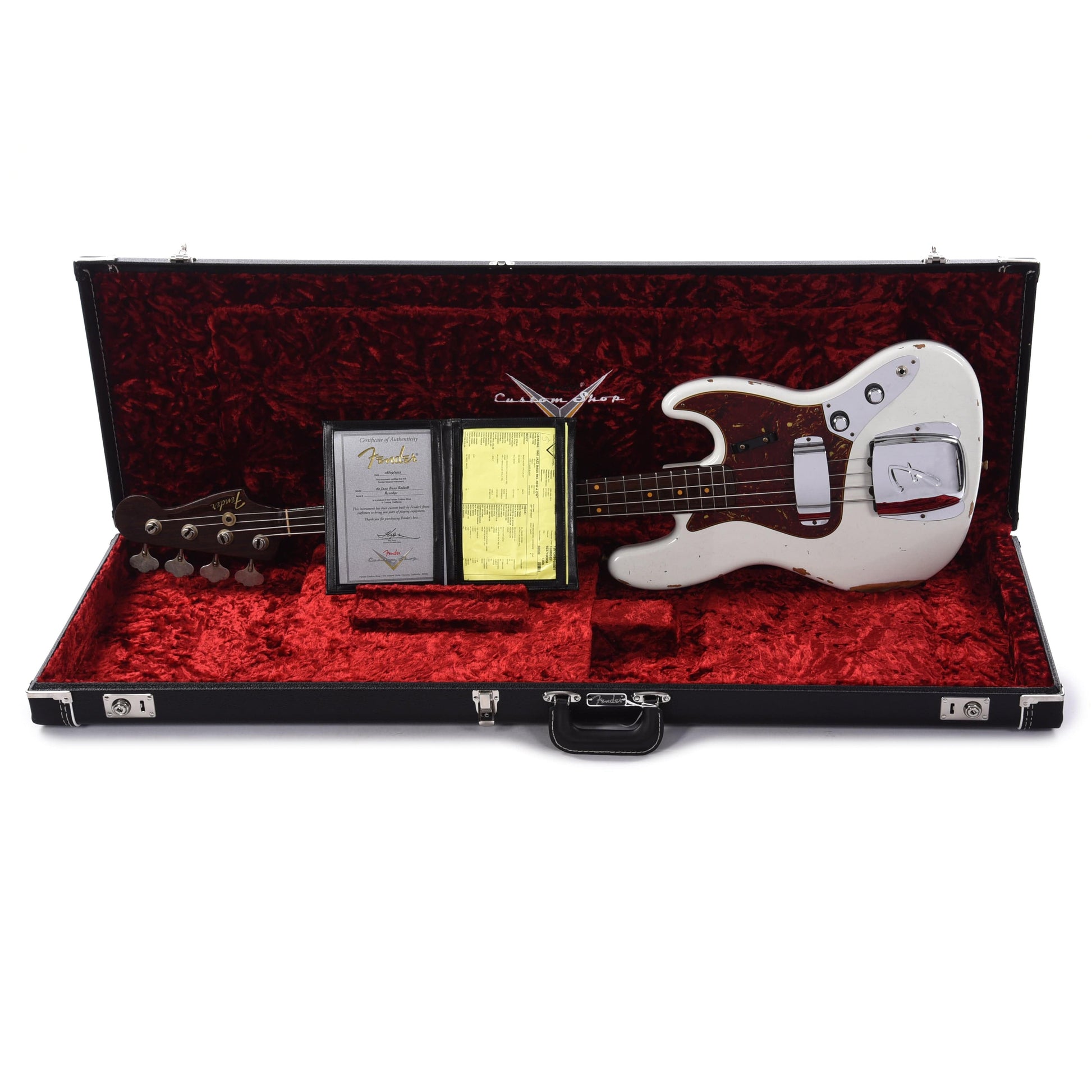 Fender Custom Shop 1960 Jazz Bass Relic Aged Olympic White w/Rosewood Neck Bass Guitars / 4-String