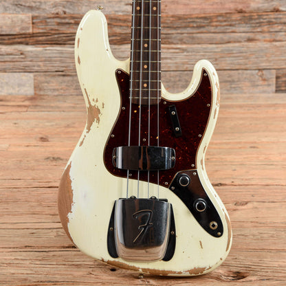 Fender Custom Shop 1961 Jazz Bass Heavy Relic Aged Olympic White 2019 Bass Guitars / 4-String