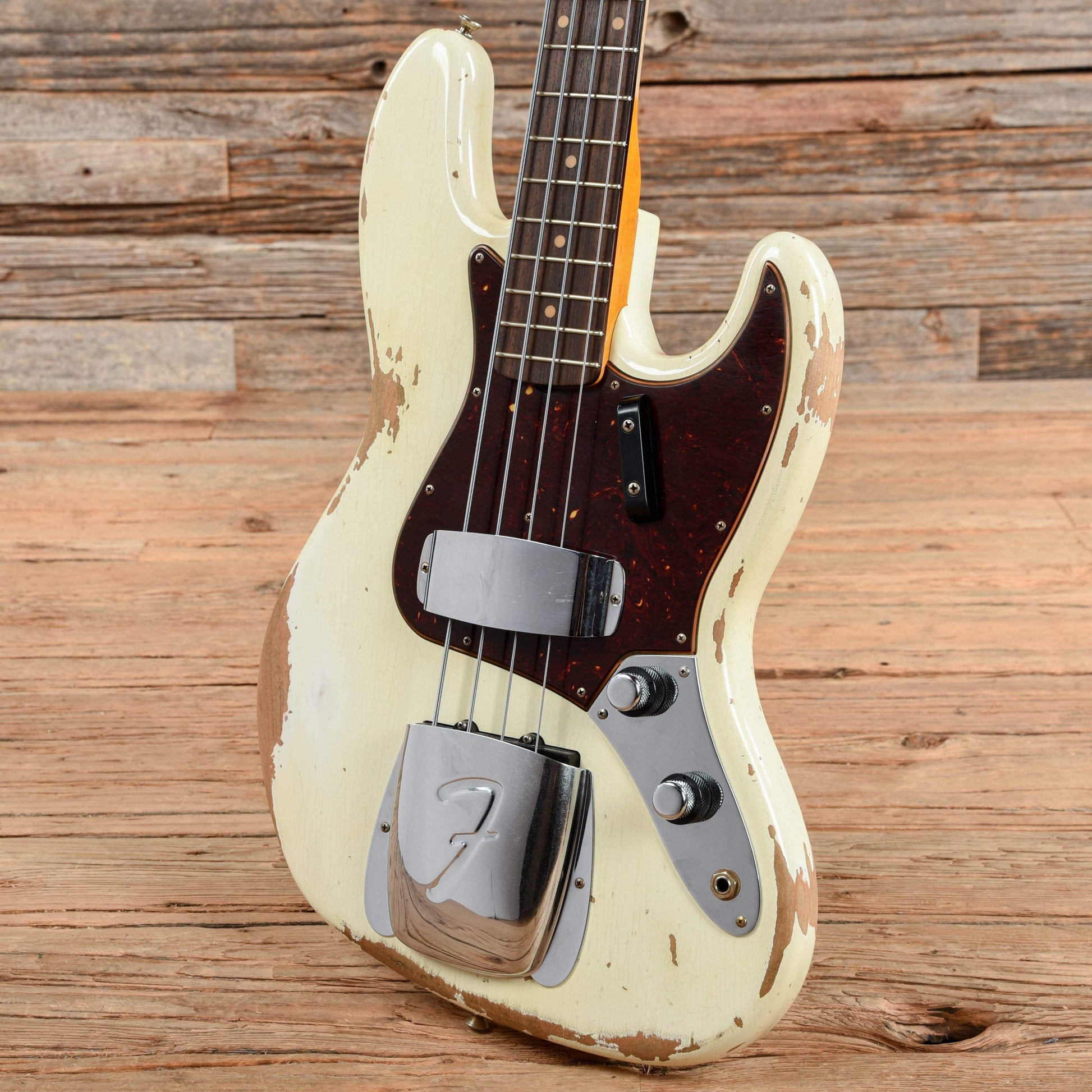Fender Custom Shop 1961 Jazz Bass Heavy Relic Aged Olympic White 2019 Bass Guitars / 4-String