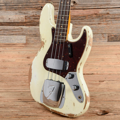 Fender Custom Shop 1961 Jazz Bass Heavy Relic Aged Olympic White 2019 Bass Guitars / 4-String