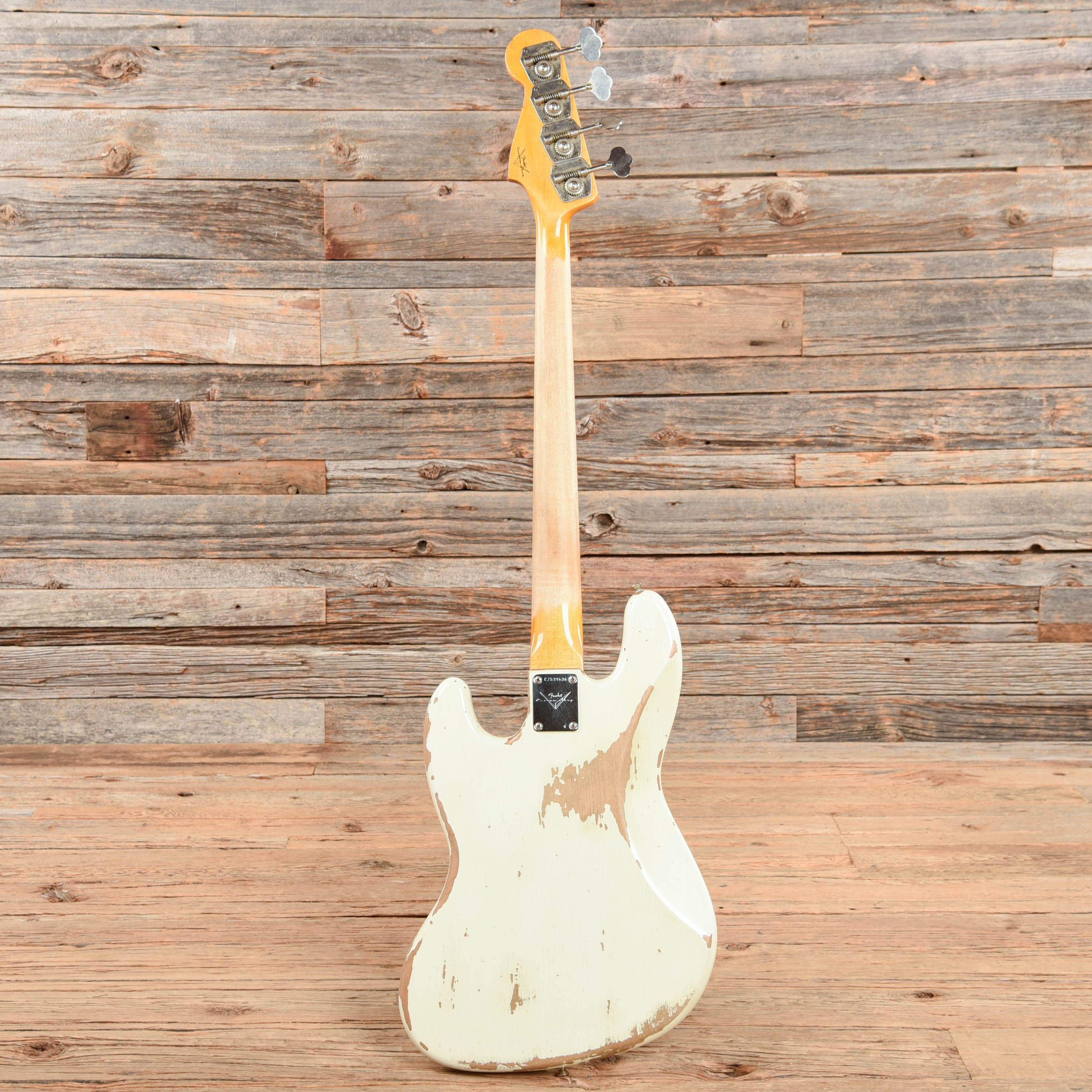 Fender Custom Shop 1961 Jazz Bass Heavy Relic Aged Olympic White 2019 Bass Guitars / 4-String