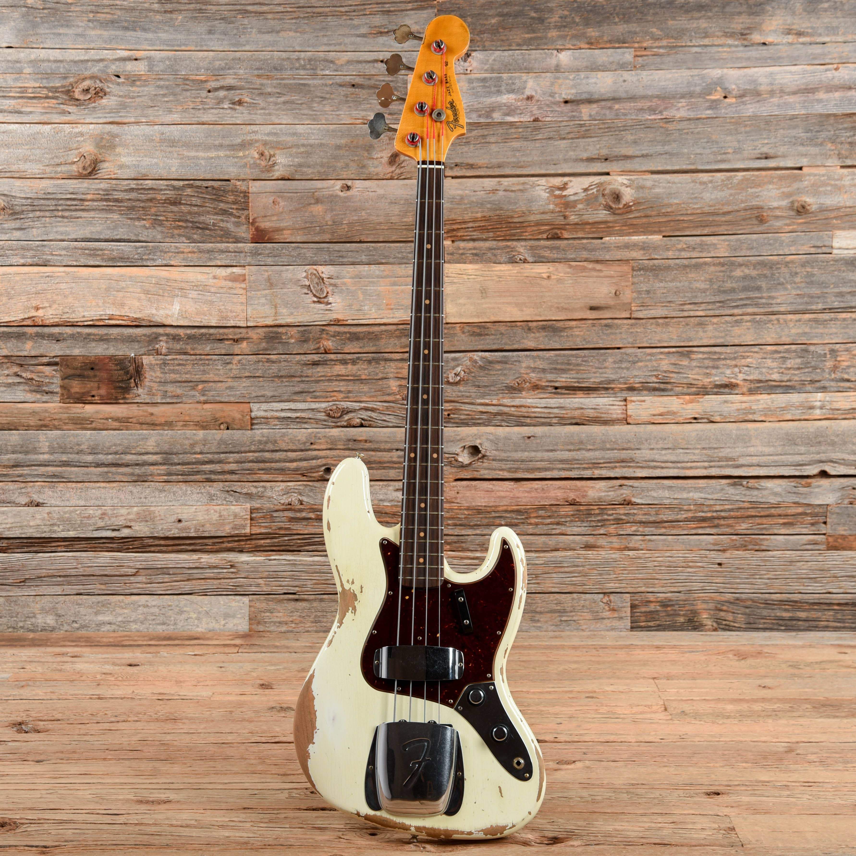 Fender Custom Shop 1961 Jazz Bass Heavy Relic Aged Olympic White 2019 Bass Guitars / 4-String