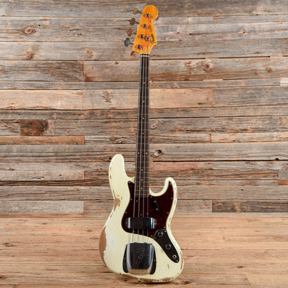 Fender Custom Shop 1961 Jazz Bass Heavy Relic Aged Olympic White 2019 Bass Guitars / 4-String