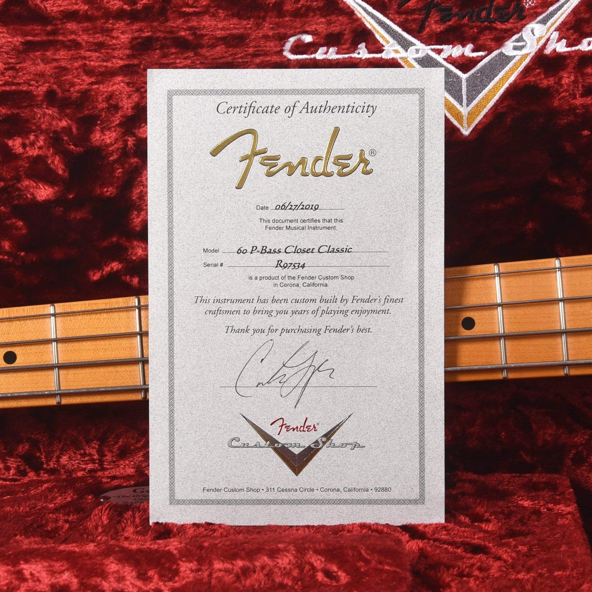 Fender Custom Shop 1969 Precision Bass Closet Classic Olympic White Master Built by Carlos Lopez Bass Guitars / 4-String