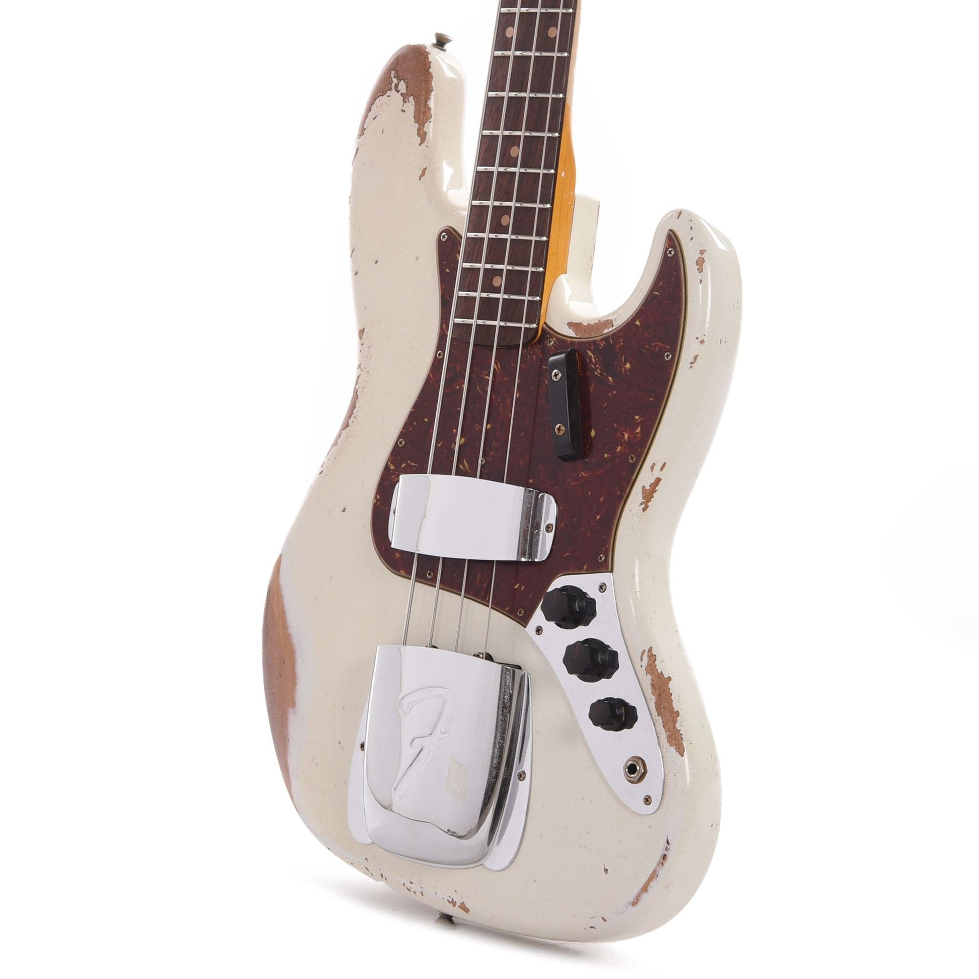 Fender Custom Shop Time Machine 1961 Jazz Bass Heavy Relic Aged Olympic White Bass Guitars / 4-String