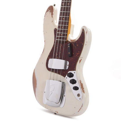 Fender Custom Shop Time Machine 1961 Jazz Bass Heavy Relic Aged Olympic White Bass Guitars / 4-String