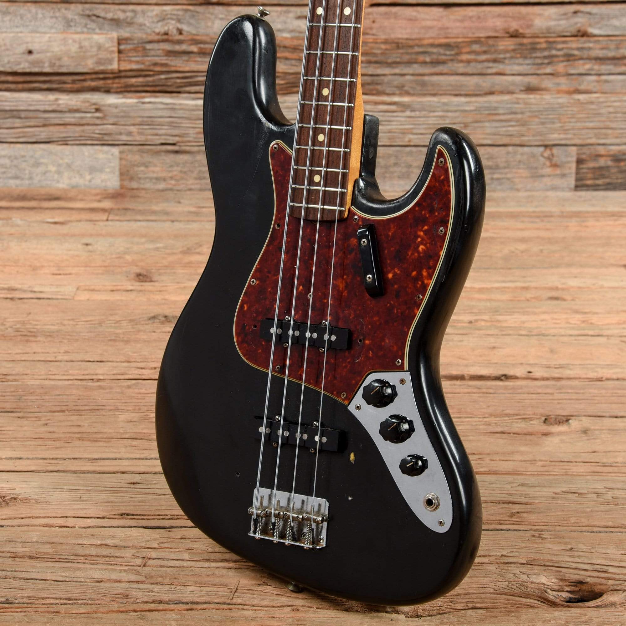 Fender Jazz Bass Black Refin 1966 Bass Guitars / 4-String