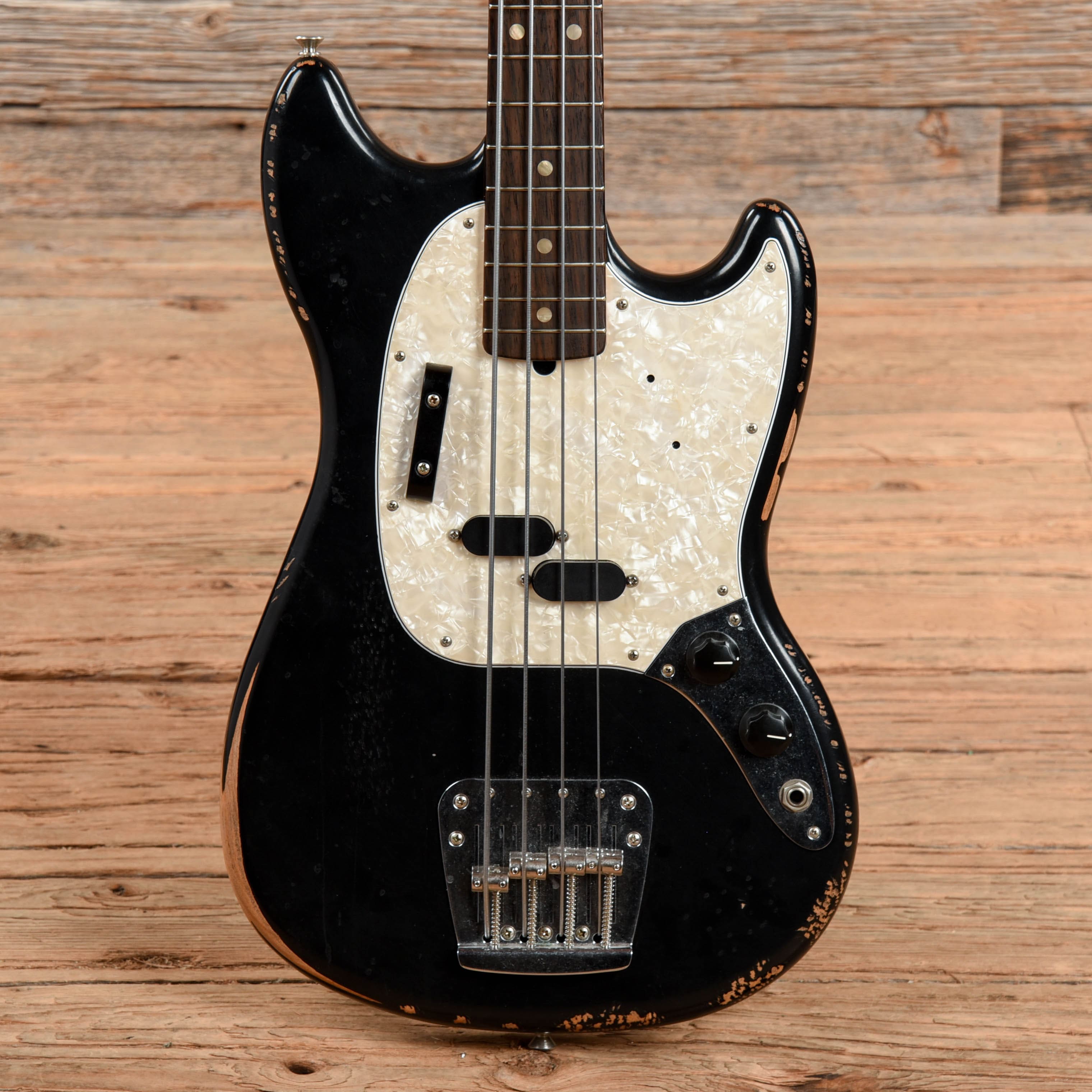 Fender Justin Meldal-Johnsen Road Worn Signature Mustang Bass Black 2020 Bass Guitars / 4-String