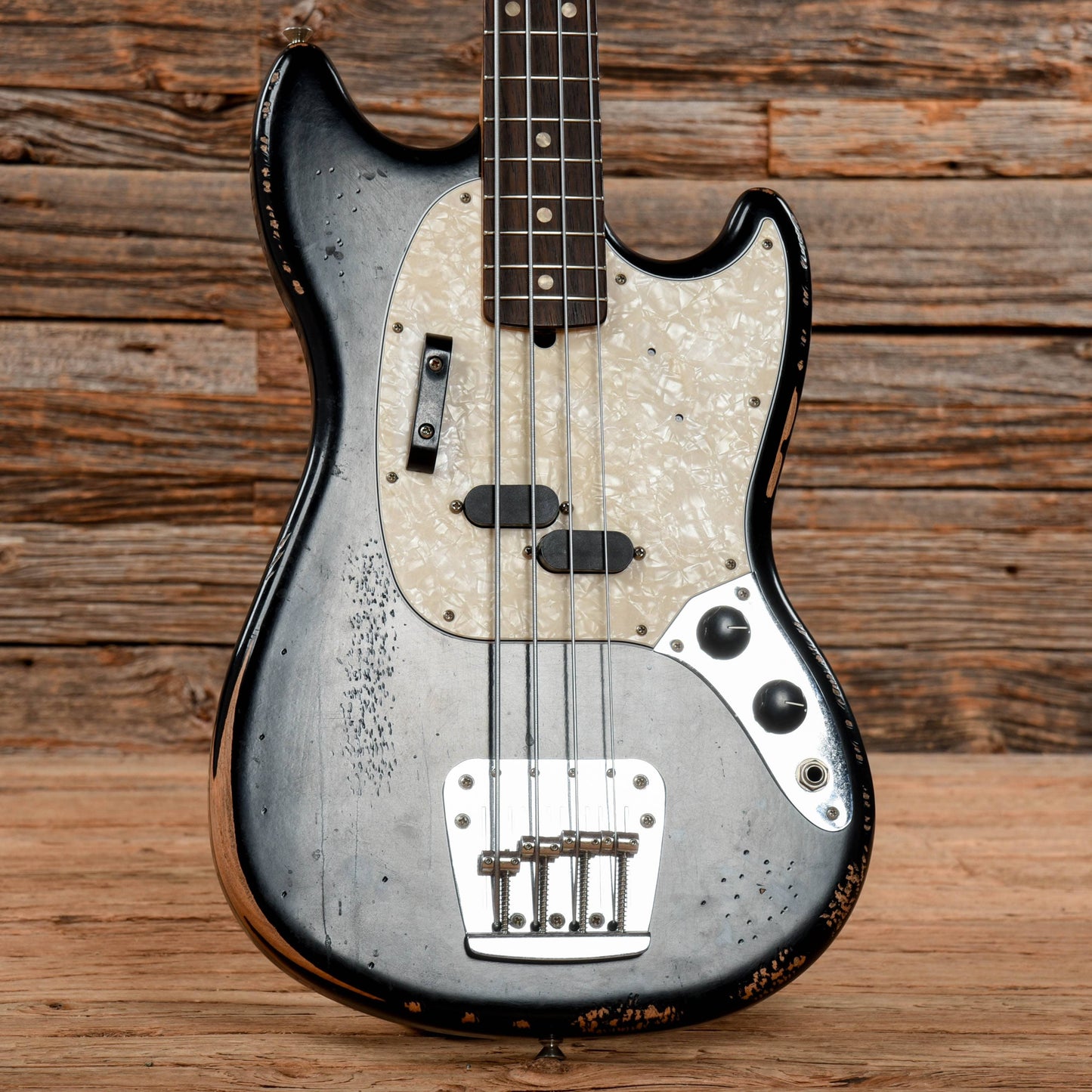 Fender Justin Meldal-Johnsen Road Worn Signature Mustang Bass Black 2020 Bass Guitars / 4-String