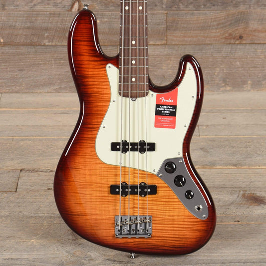 Fender Limited Edition American Professional Jazz Bass FMT Aged Cherry Burst Bass Guitars / 4-String