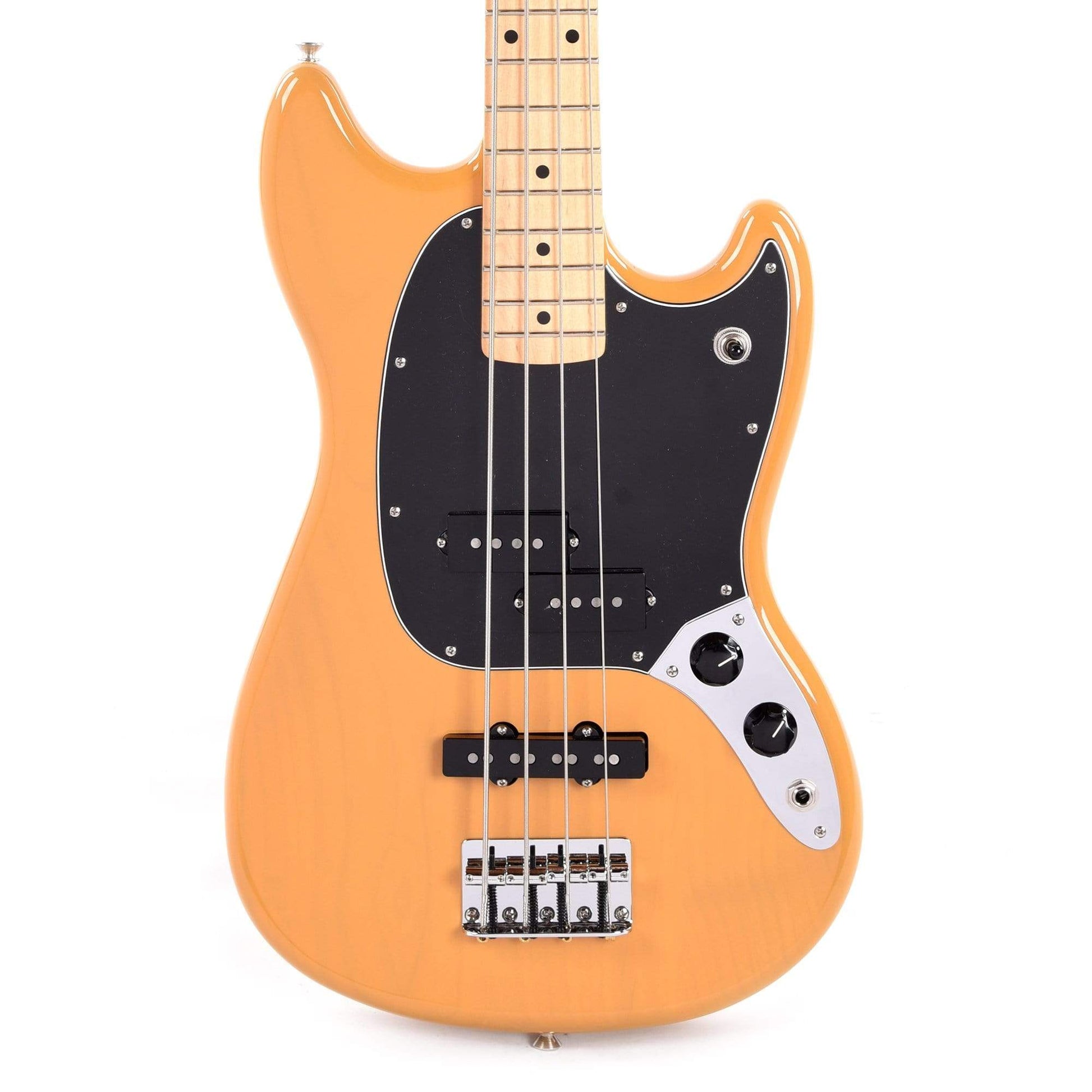 Fender Offset Series Mustang Bass PJ Butterscotch Blonde w/3-Ply Black Pickguard Bass Guitars / 4-String