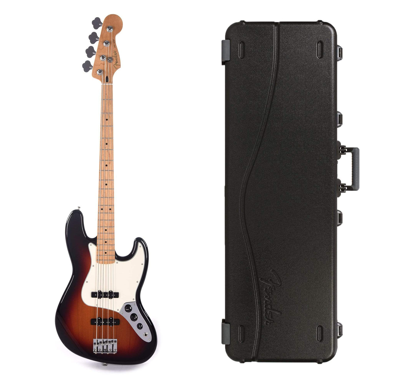 Fender Player Jazz Bass 3-Color Sunburst Bundle w/Fender Molded Hardshell Case Bass Guitars / 4-String