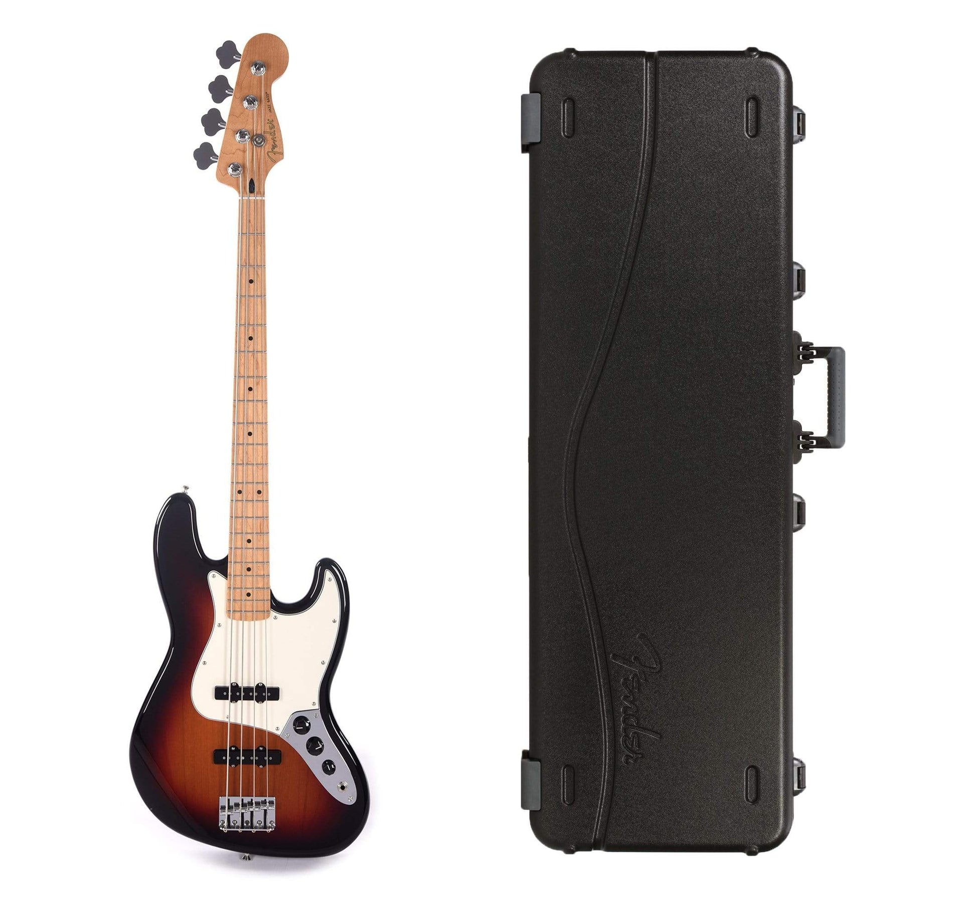 Fender Player Jazz Bass 3-Color Sunburst Bundle w/Fender Molded Hardshell Case Bass Guitars / 4-String