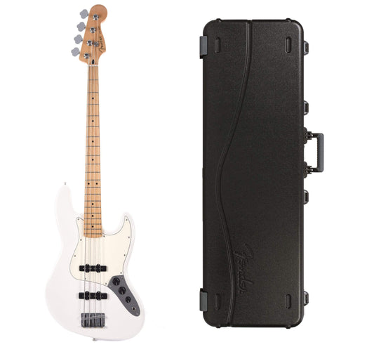 Fender Player Jazz Bass Polar White Bundle w/Fender Molded Hardshell Case Bass Guitars / 4-String