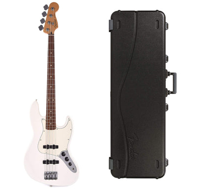 Fender Player Jazz Bass Polar White Bundle w/Fender Molded Hardshell Case Bass Guitars / 4-String