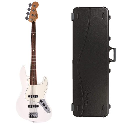 Fender Player Jazz Bass Polar White Bundle w/Fender Molded Hardshell Case Bass Guitars / 4-String