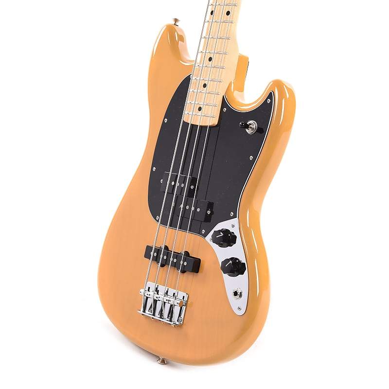 Fender Player Mustang Bass PJ Butterscotch Blonde w/3-Ply Black Pickguard Bass Guitars / 4-String