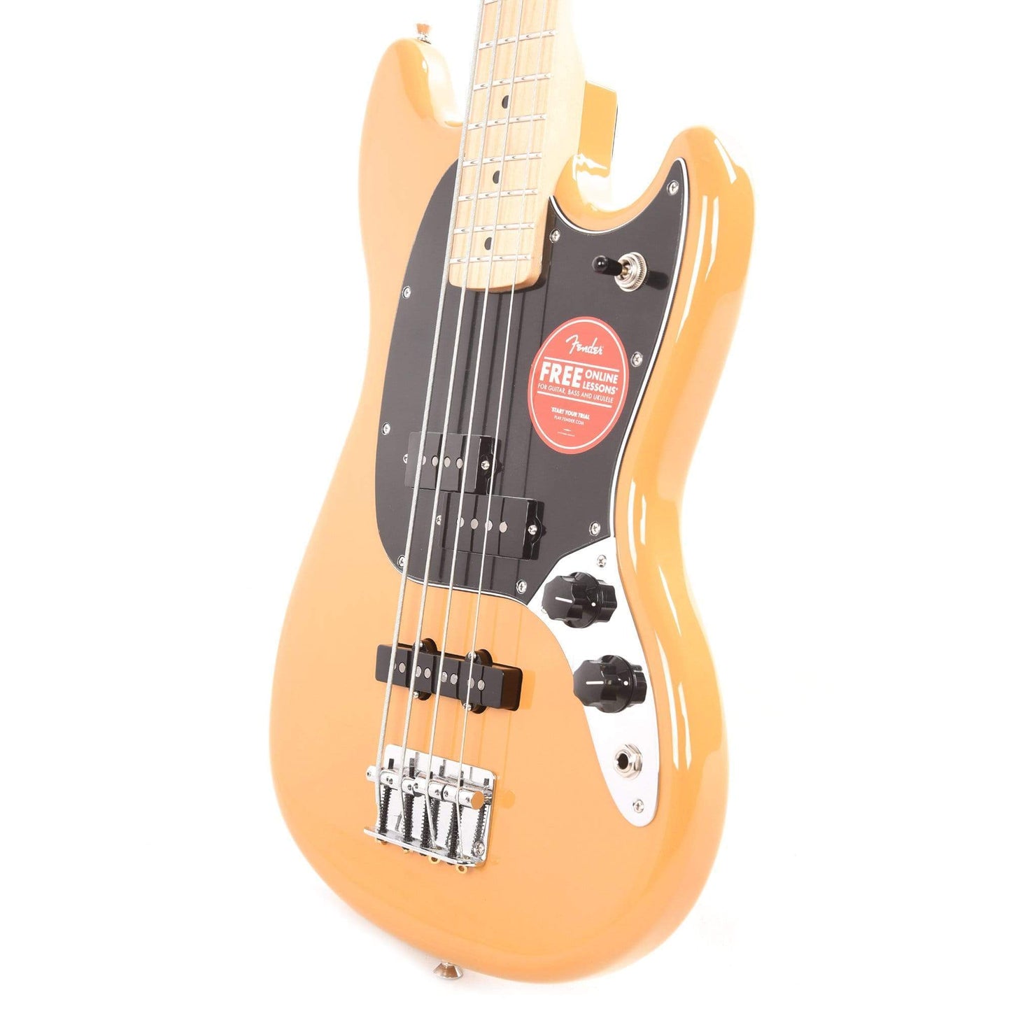 Fender Player Mustang Bass PJ Butterscotch Blonde w/3-Ply Black Pickguard Bass Guitars / 4-String