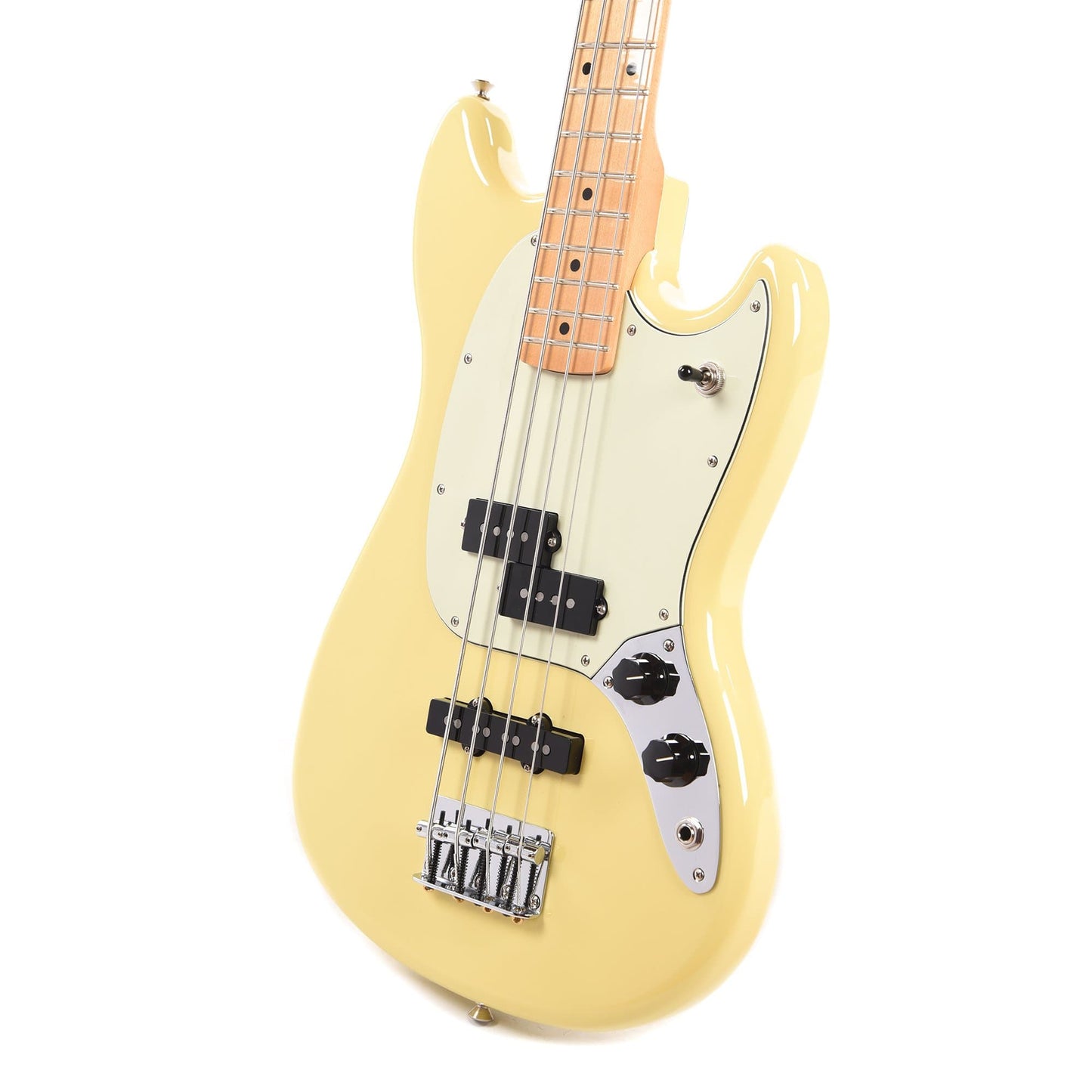 Fender PLayer Mustang Bass PJ Canary Diamond w/3-Ply Mint Pickguard Bass Guitars / 4-String
