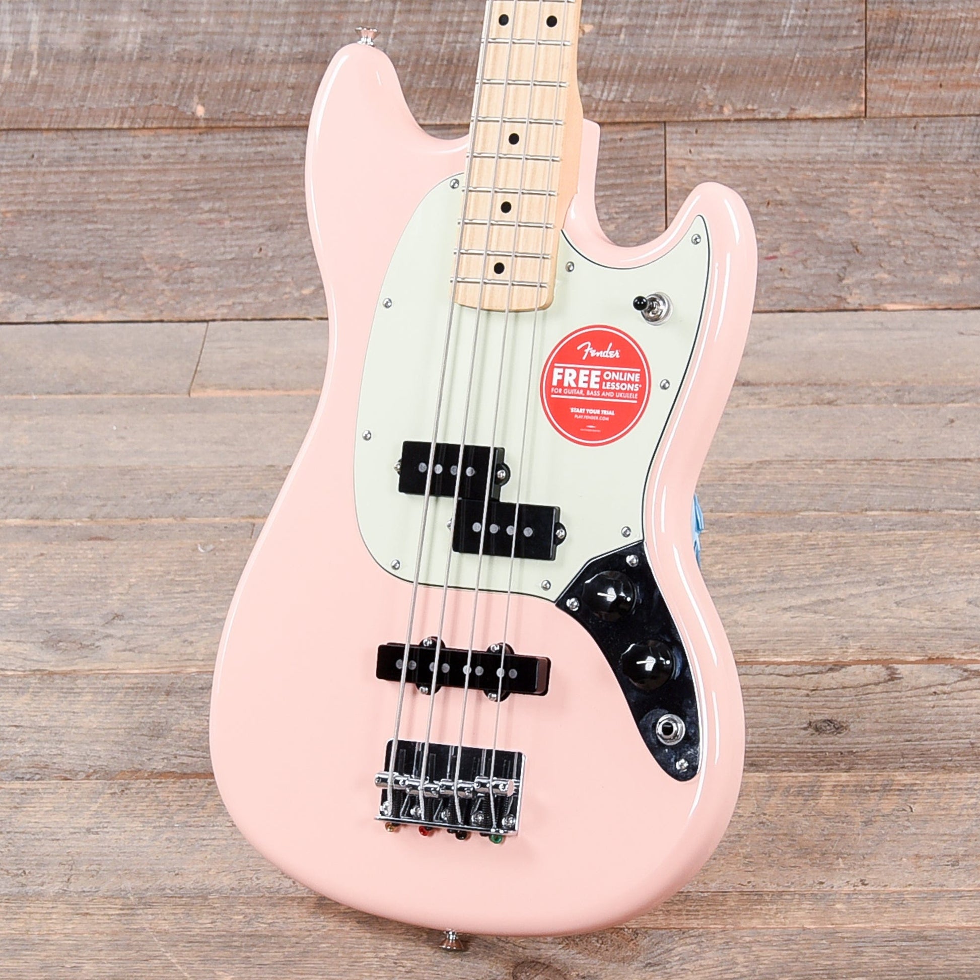 Fender Player Mustang Bass PJ Shell Pink w/Mint Pickguard Bass Guitars / 4-String