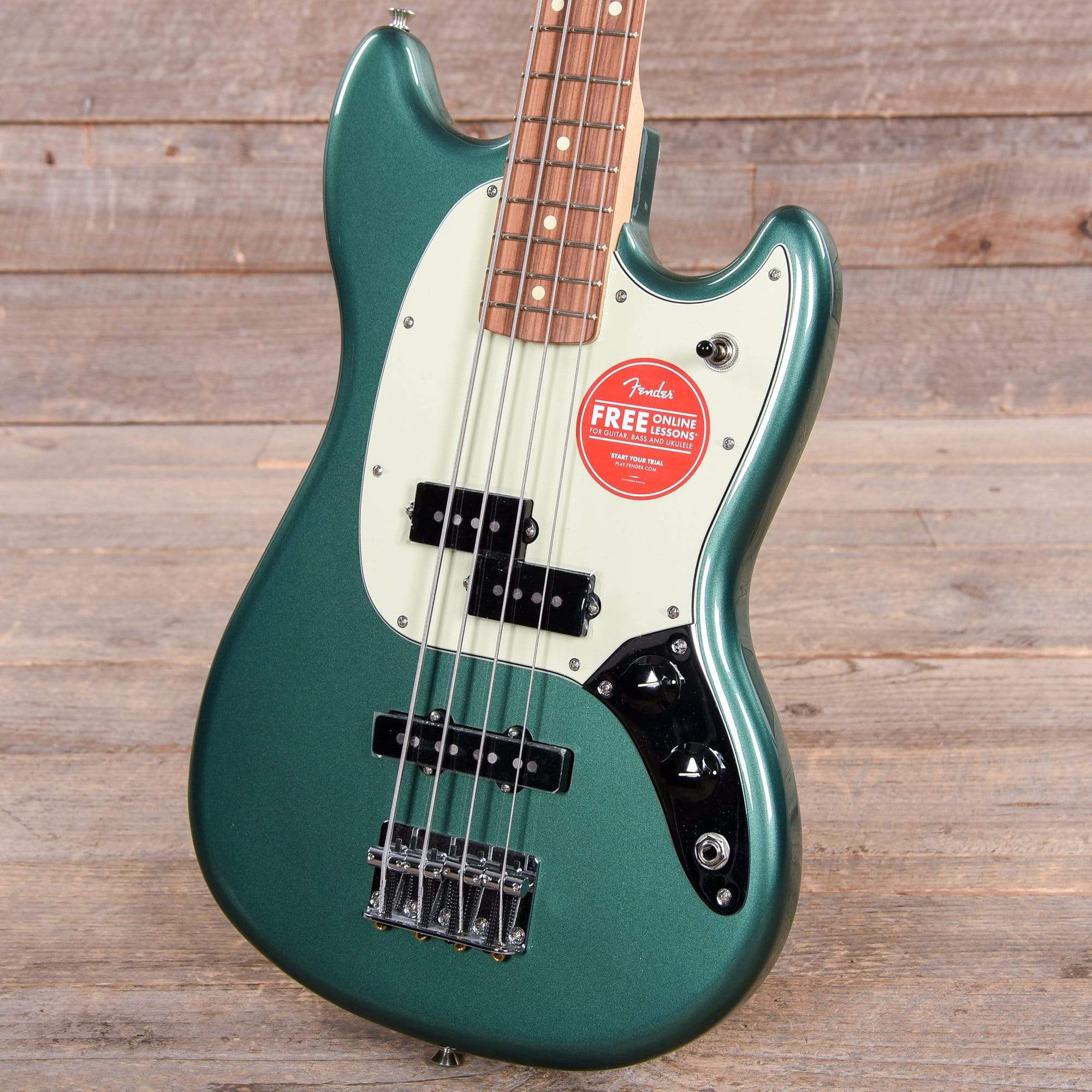 Fender Player Mustang Bass PJ Sherwood Green w/3-Ply Mint Pickguard Bass Guitars / 4-String