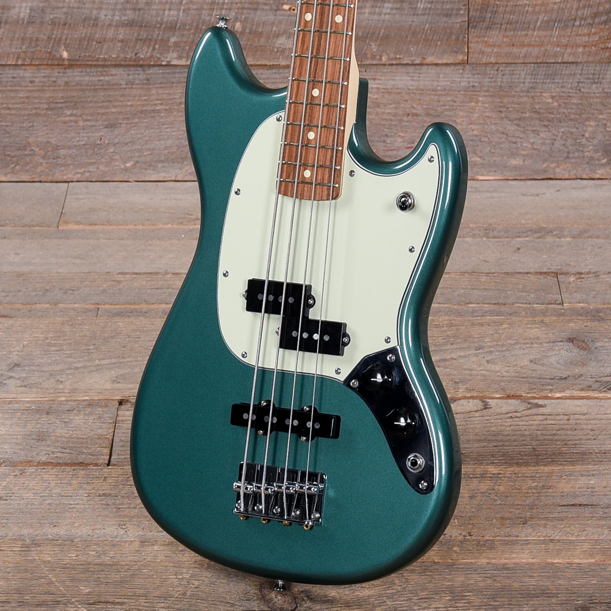 Fender Player Mustang Bass PJ Sherwood Green w/3-Ply Mint