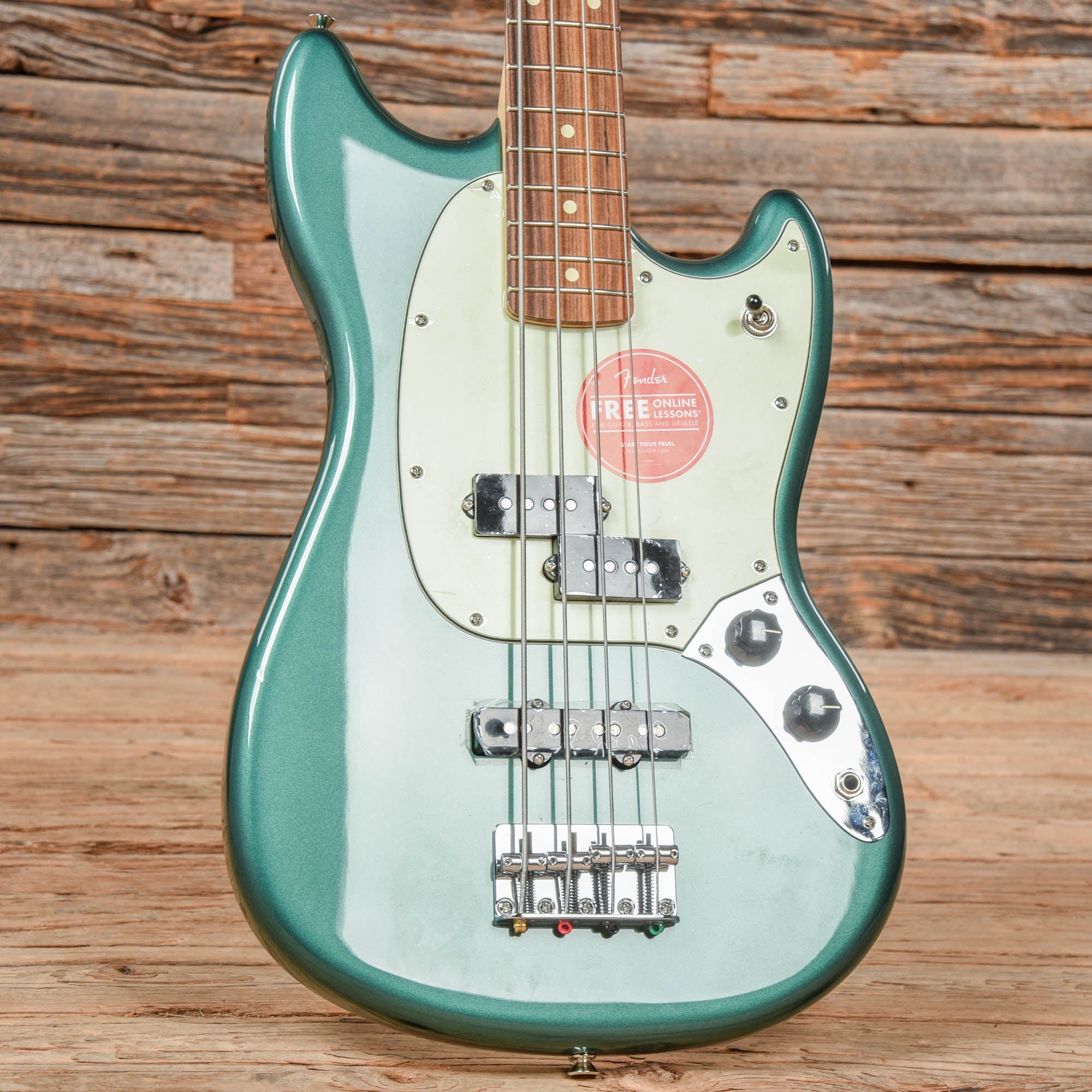 Fender Player Mustang Bass PJ Sherwood Green w/3-Ply Mint Pickguard Bass Guitars / 4-String
