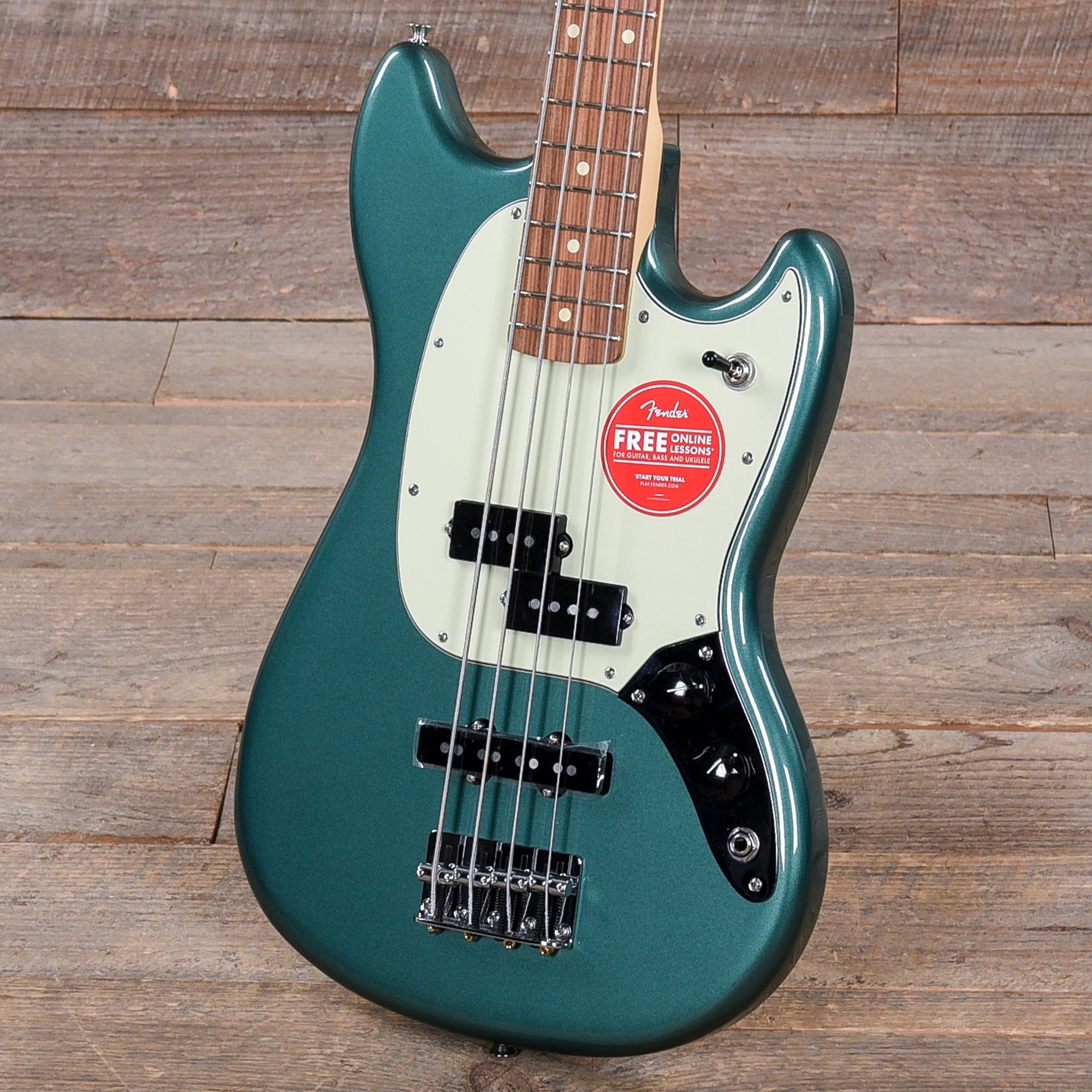 Fender Player Mustang Bass PJ Sherwood Green w/3-Ply Mint Pickguard Bass Guitars / 4-String