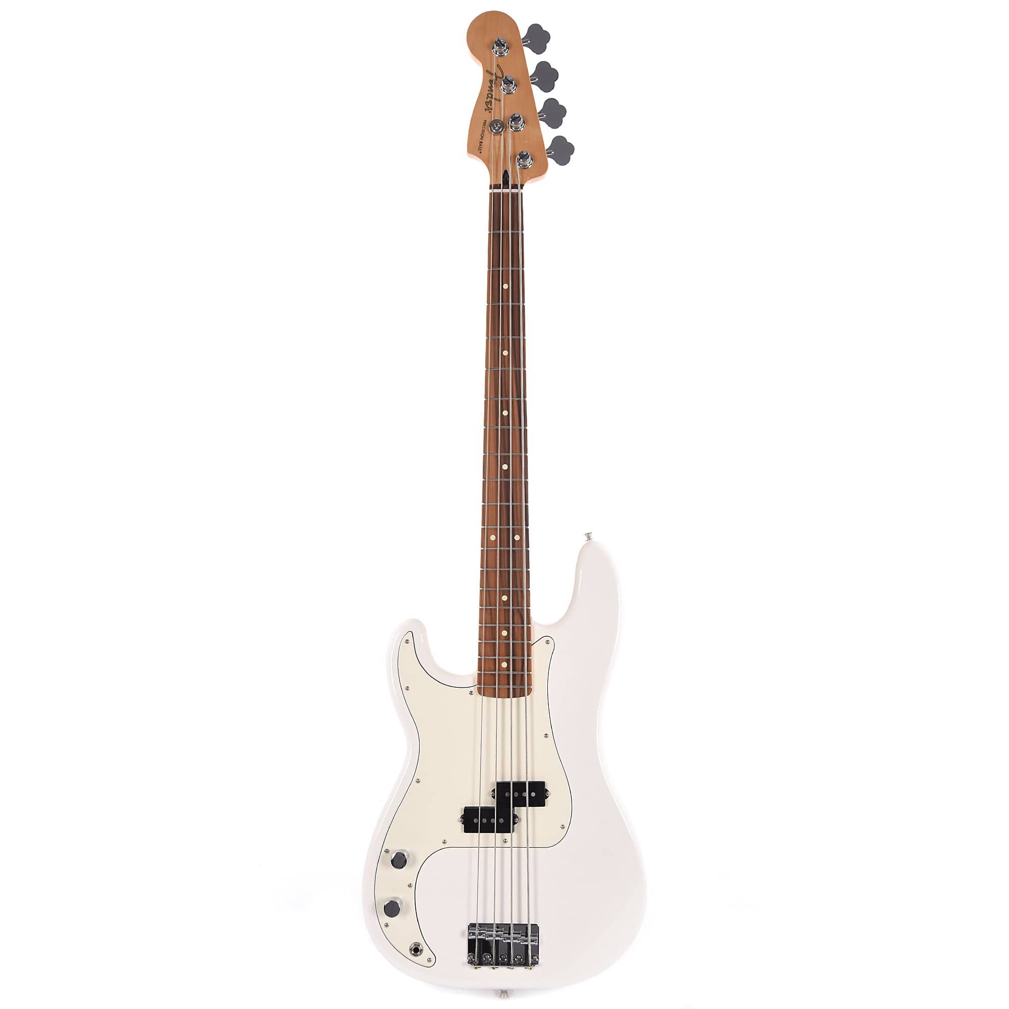 Fender Player Precision Bass LEFTY Polar White Bundle w/Fender Molded Hardshell Case Bass Guitars / 4-String