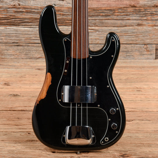 Fender Precision Bass Fretless Black 1977 Bass Guitars / 4-String