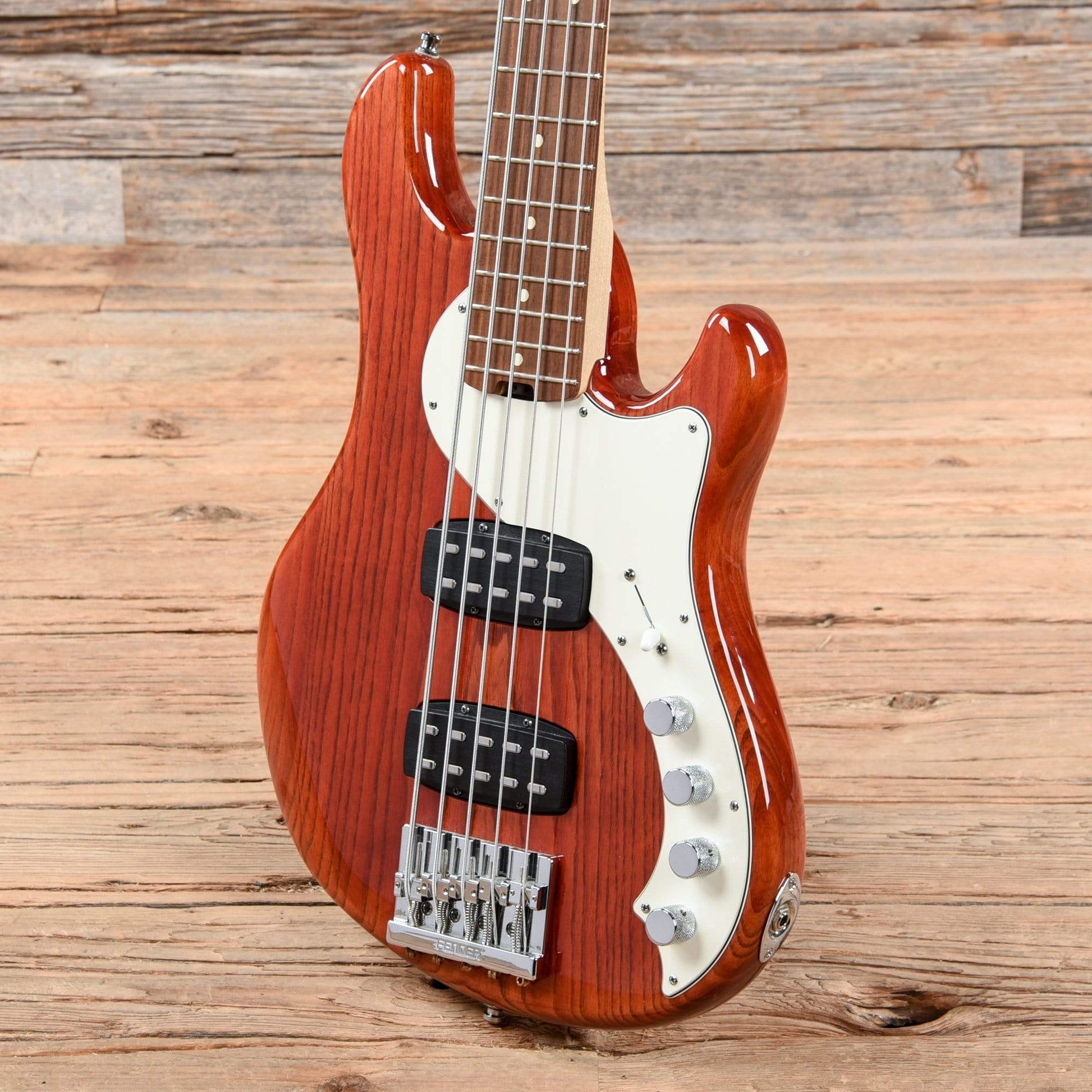 Fender American Deluxe Dimension Bass V HH Cayenne Burst 2014 Bass Guitars / 5-String or More