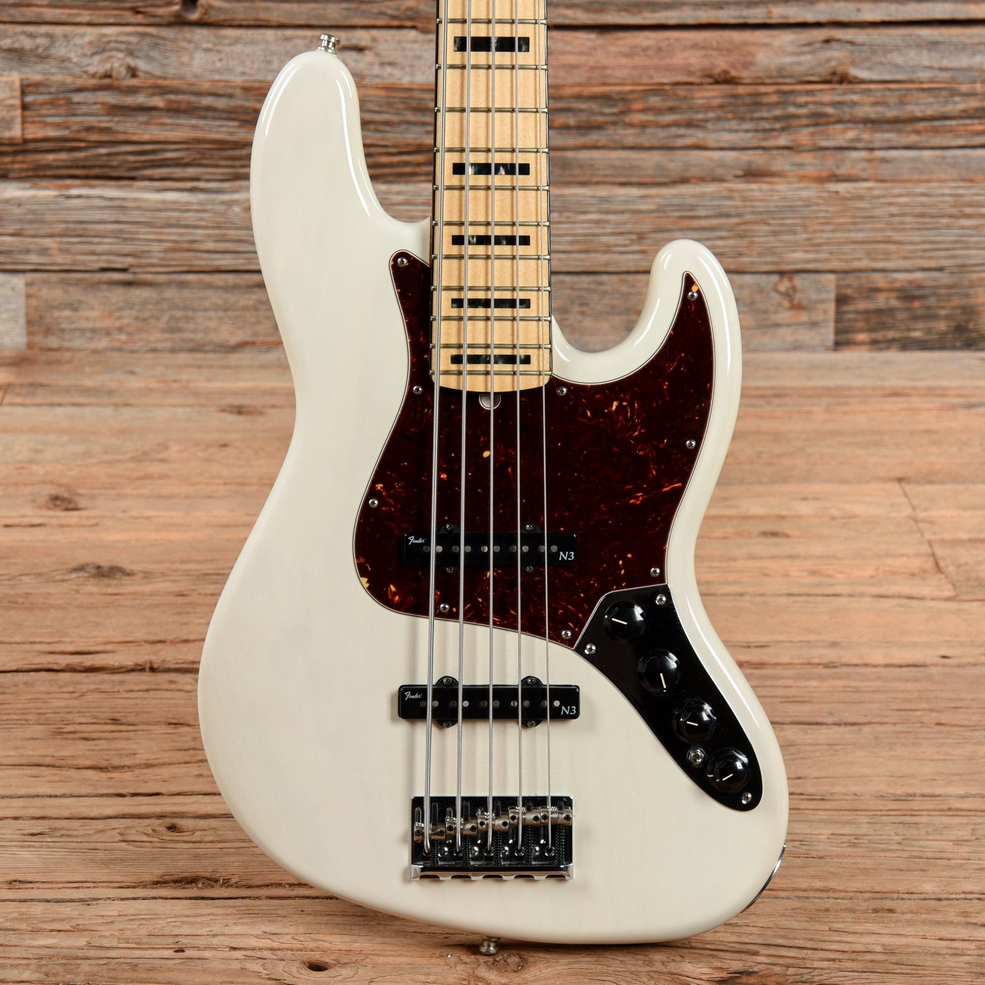 Fender American Deluxe Jazz Bass V Olympic White 2015 Bass Guitars / 5-String or More