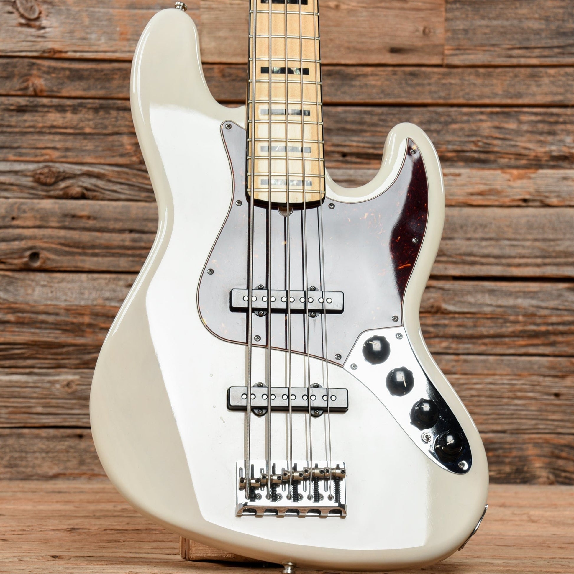 Fender American Deluxe Jazz Bass V Olympic White 2015 Bass Guitars / 5-String or More