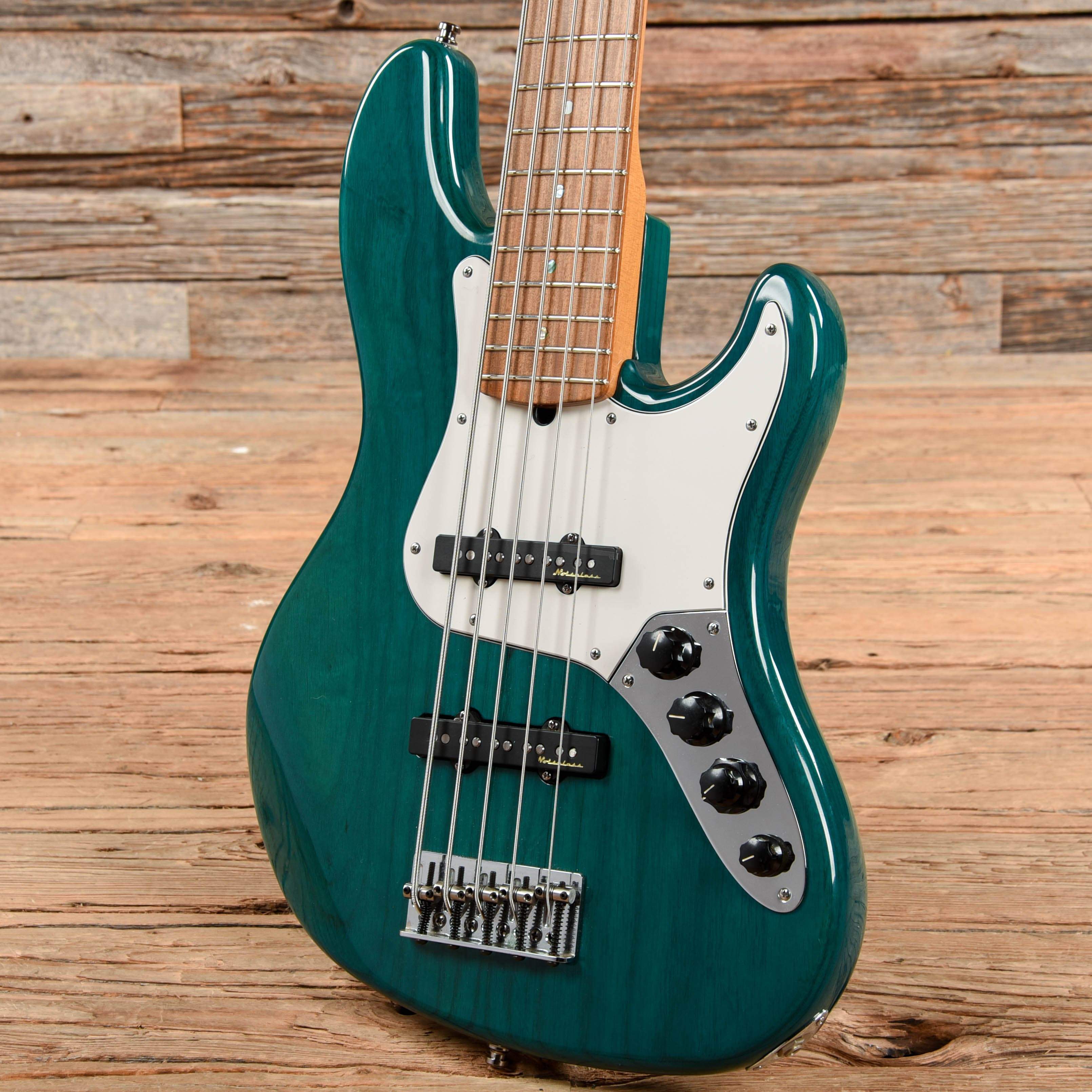 Fender American Deluxe Jazz Bass V Transparent Green 1999