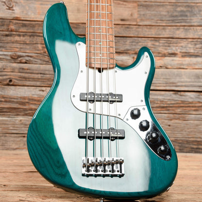 Fender American Deluxe Jazz Bass V Transparent Green 1999 Bass Guitars / 5-String or More