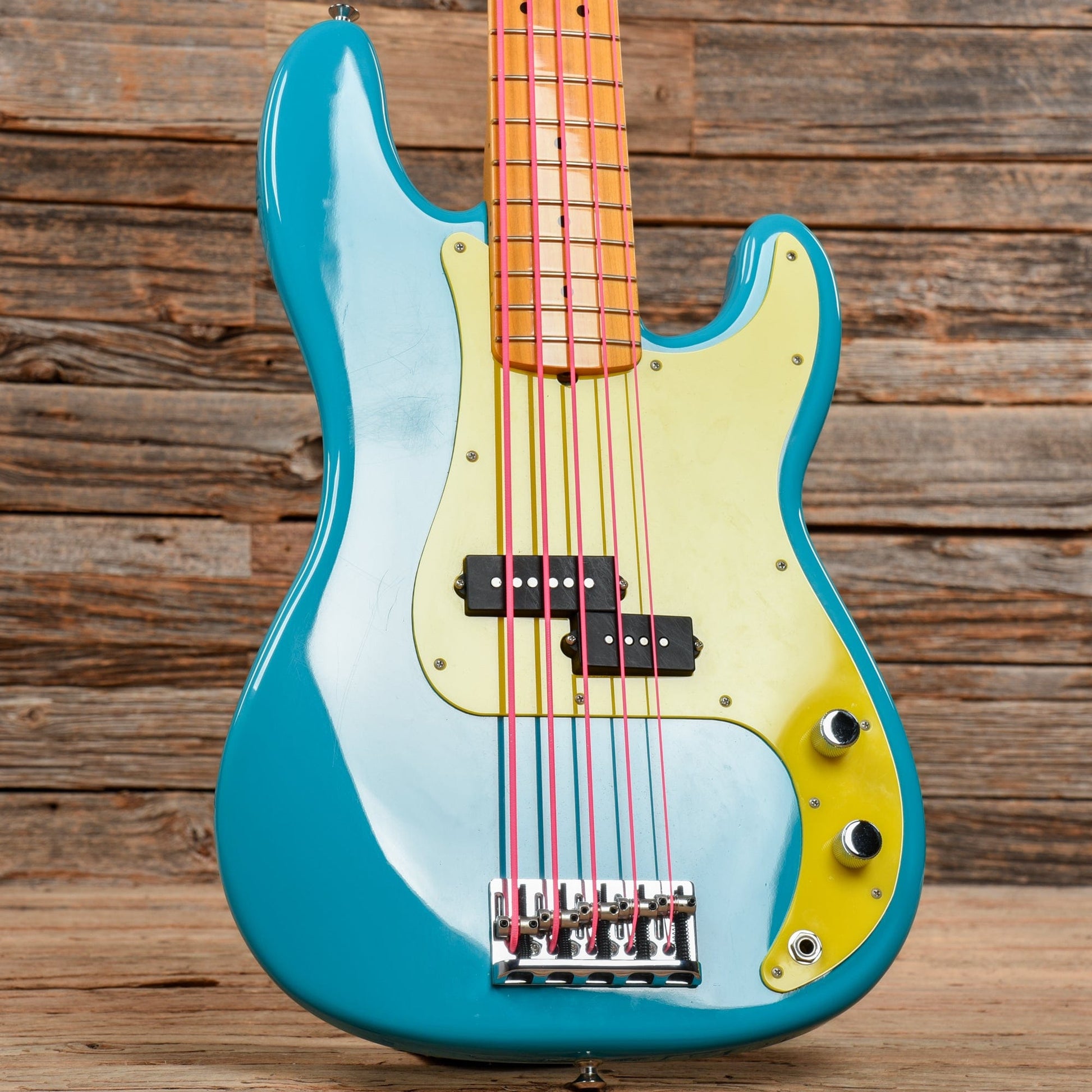 Fender American Pro II Precision Bass V Miami Blue 2021 Bass Guitars / 5-String or More
