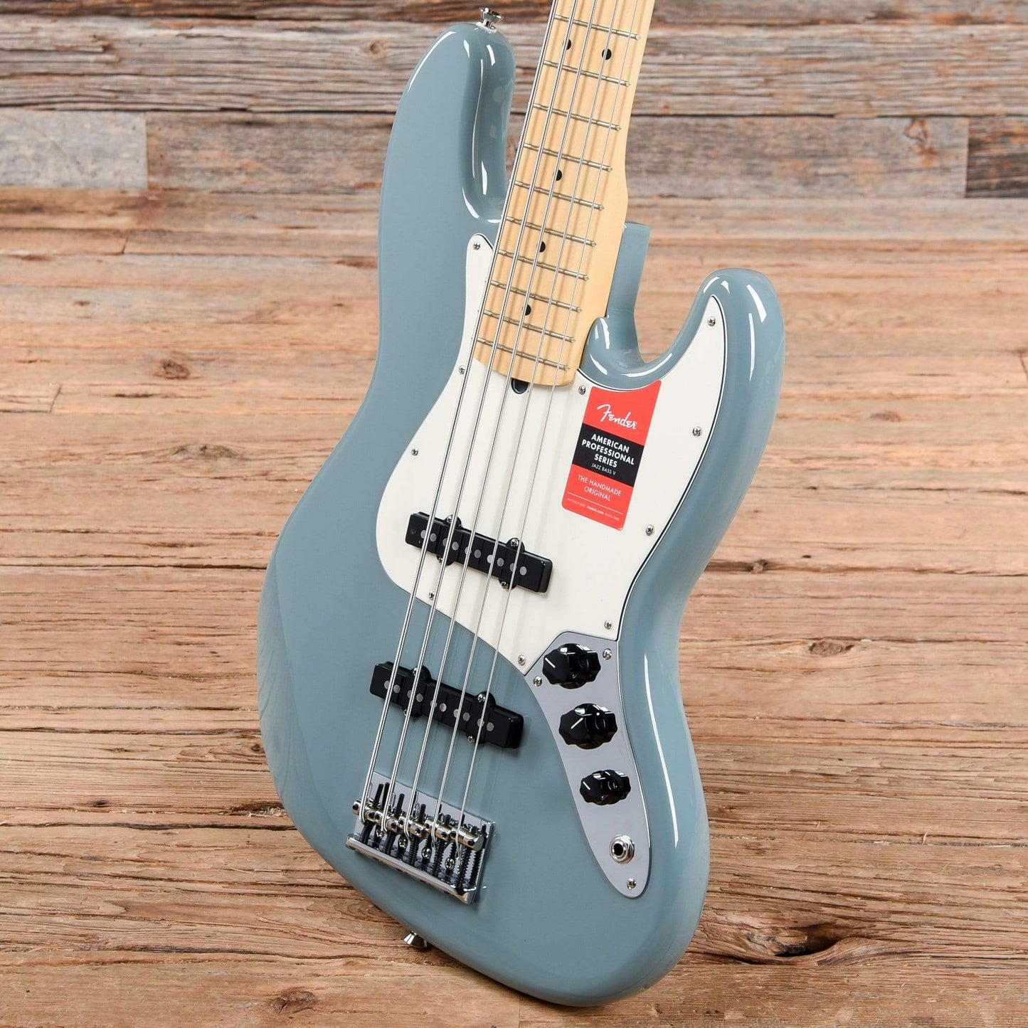 Fender American Pro Jazz Bass V Sonic Gray w/Parchment Pickguard USED Bass Guitars / 5-String or More