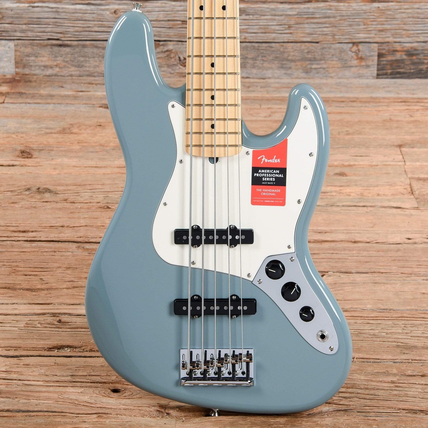 Fender American Pro Jazz Bass V Sonic Gray w/Parchment Pickguard USED Bass Guitars / 5-String or More