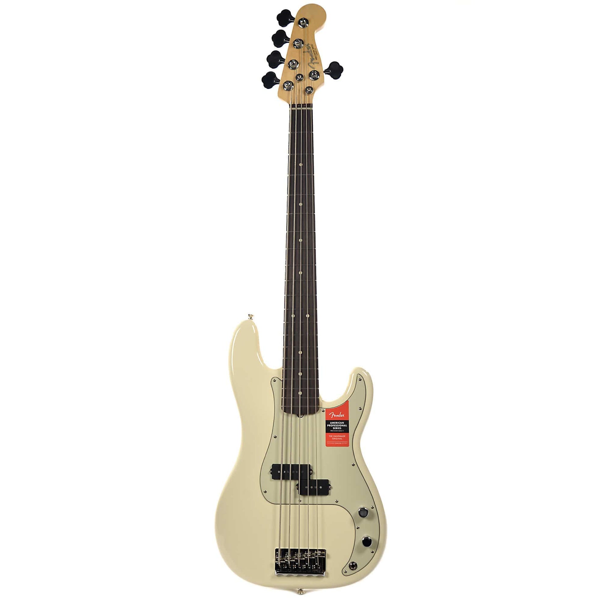 Fender American Pro Precision Bass V RW Olympic White Bass Guitars / 5-String or More