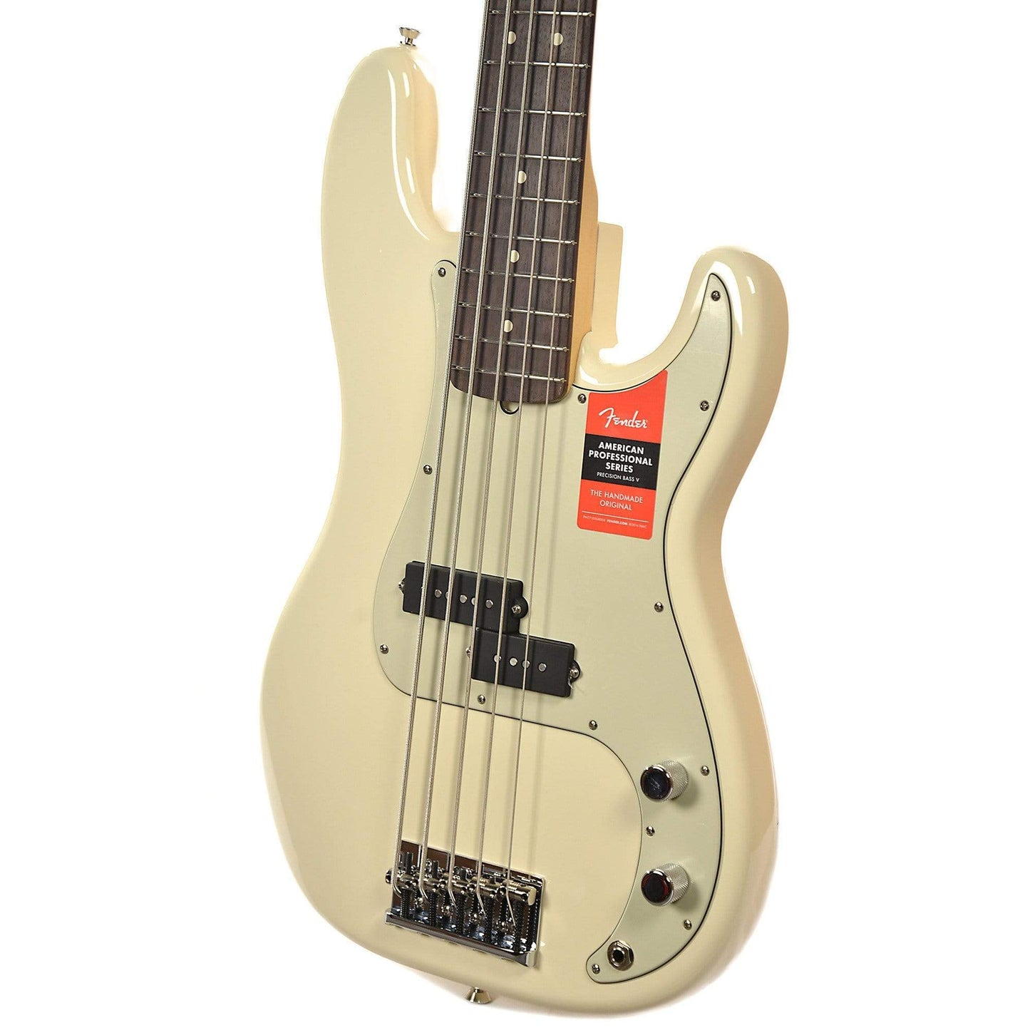 Fender American Pro Precision Bass V RW Olympic White Bass Guitars / 5-String or More